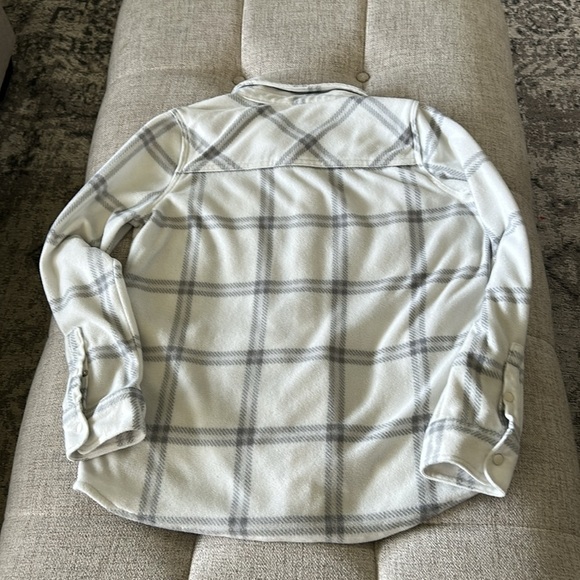 O’Neal WOMENS SNAPS UP FRONT SOFT FLEESE  WHITE AND GRAY STRIPES SIZE S - Picture 9 of 12